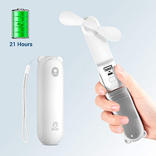 3 In 1 Handheld Mini Ventilator, Draagbare Usb Oplaadbare Kleine Pocket Fan, batterij Aangedreven Ventilator Met Power Bank, Zaklamp Functie