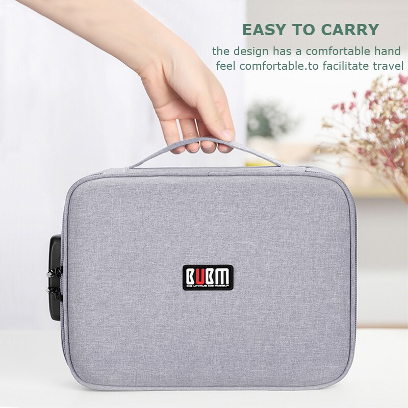 BUBM Multi-function Cable Organizer Bag Cable Storage Bag Earphone Gadget Travel Storage Data Cable Organizer