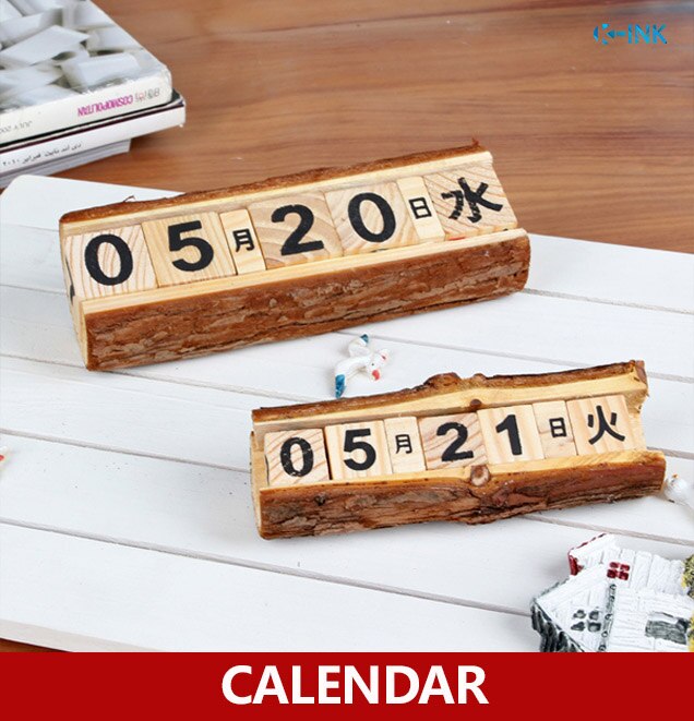 decoratieve bureau kalender, vintage hout universele kalender, eeuwigdurende kalender, DIY houten kantoor kalender