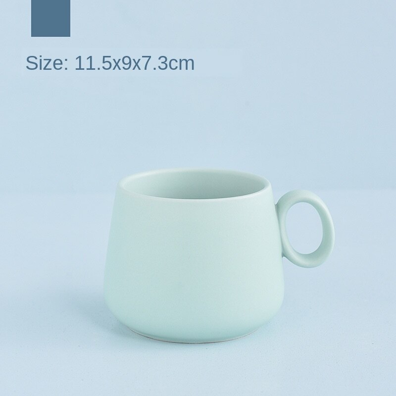 Styrke porcelæn kaffe krus pastel farve sød te tumbler cup cafe kopper tekop tazas de ceramica kreativer: Grøn