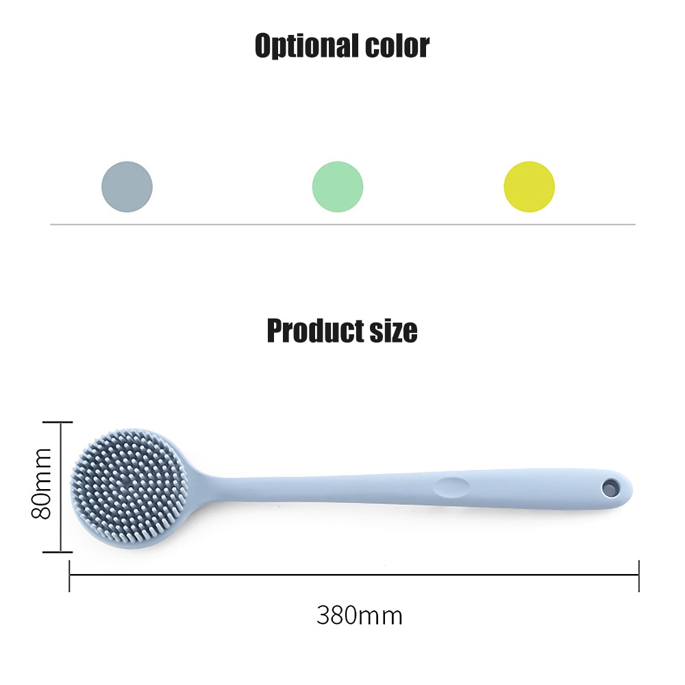 Multifunktionale Silikon Pinsel Körper Lange Griff Doppelseitige Schlecht Dusche Pinsel Zurück Massage Peeling Hauch Körper Peeling Pinsel