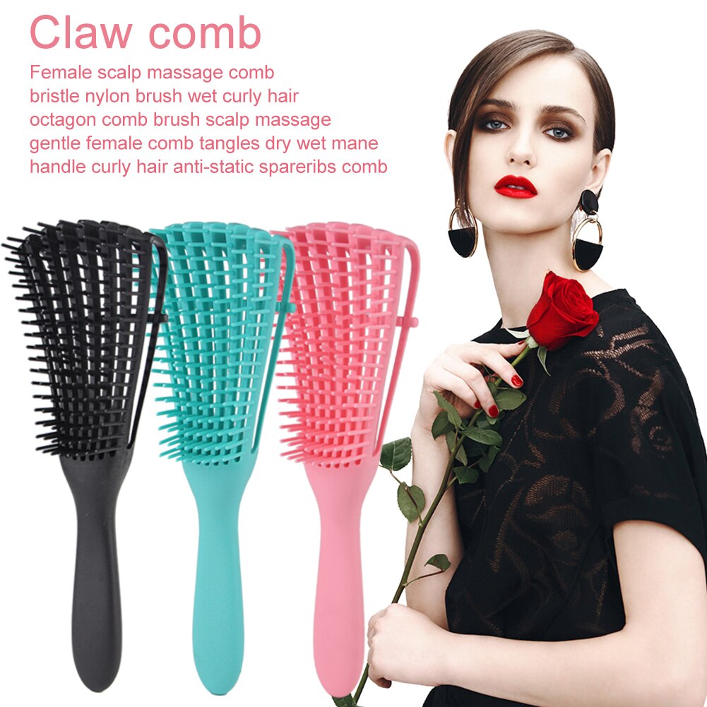 1 pz nuovo cuoio capelluto massaggio pettine spazzola per capelli donne districante spazzola per capelli nodo anti-cravatta spazzola per capelli professionale tipo di polpo pettine