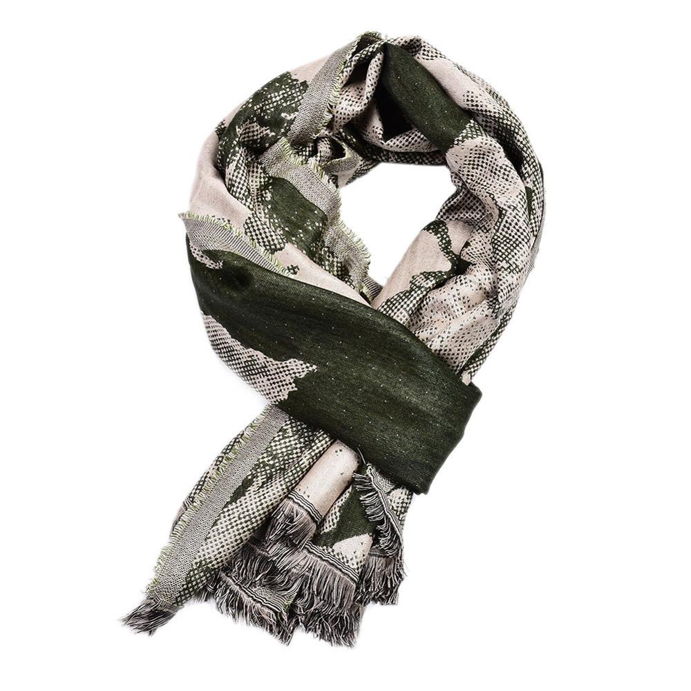 Wald Kunst Schlange Haut Druck Männer Schal Winter männer Baumwolle Schals wickelt lässig Mann Quaste Foulard Männlichen Zubehör