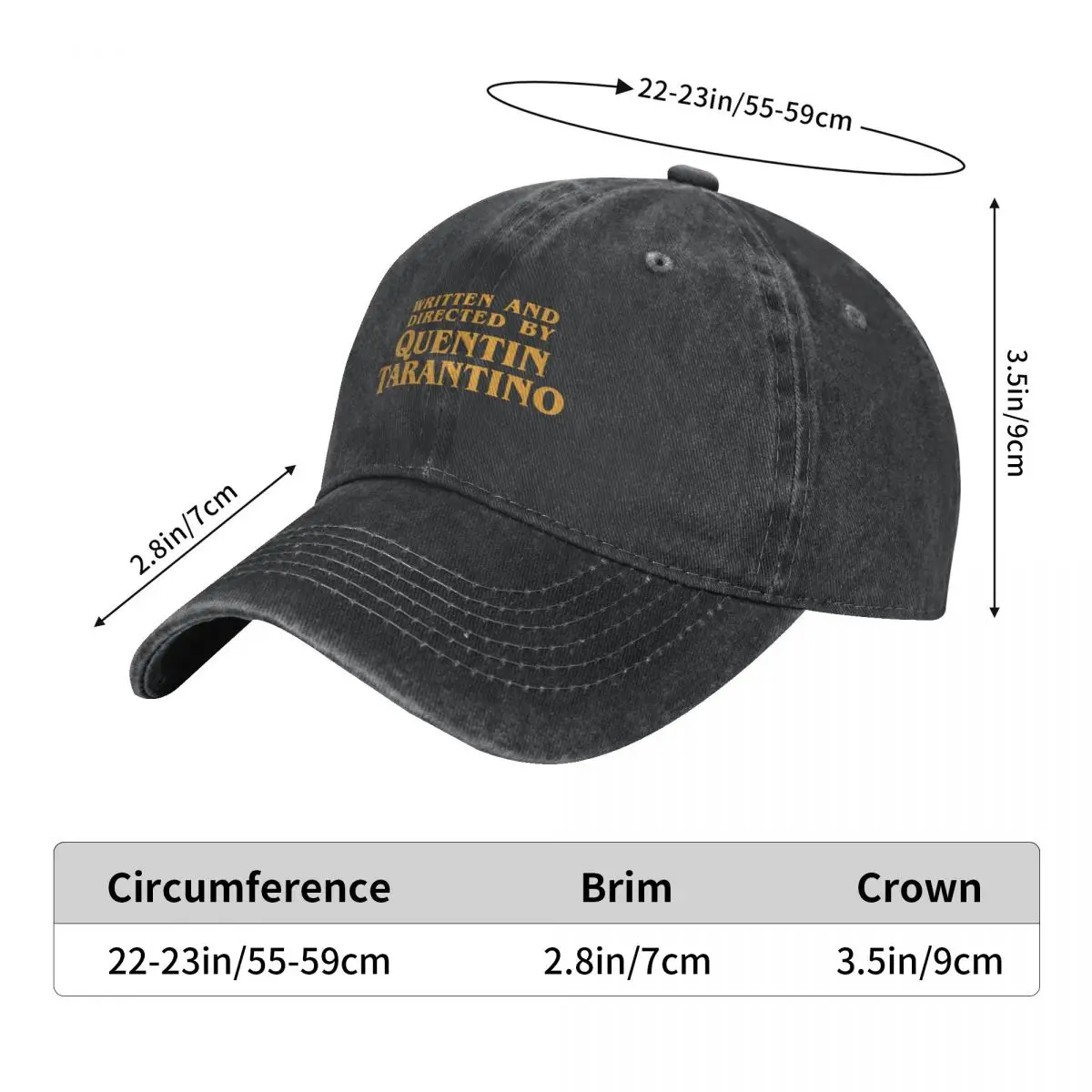 Written And Directed By Quentin Tarantino Film Django Kill Bill Baseball Cap Washed Headwear Activities Adjustable Fit Hats Cap