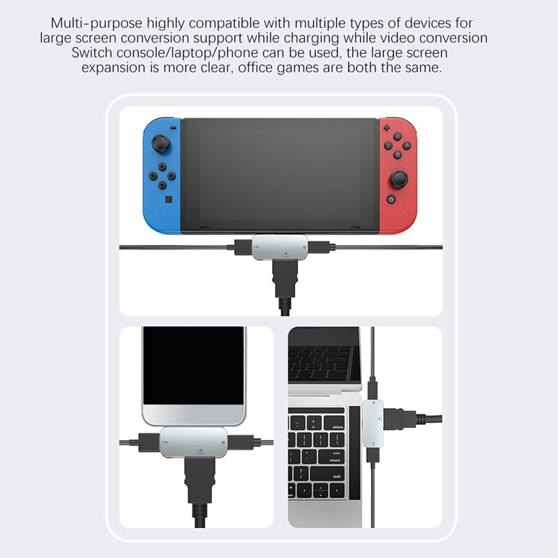 For Nintendo Switch Hd Video Converter for Nintendo Switch USB 1080 to HDMI-Compatible Portable Adapter