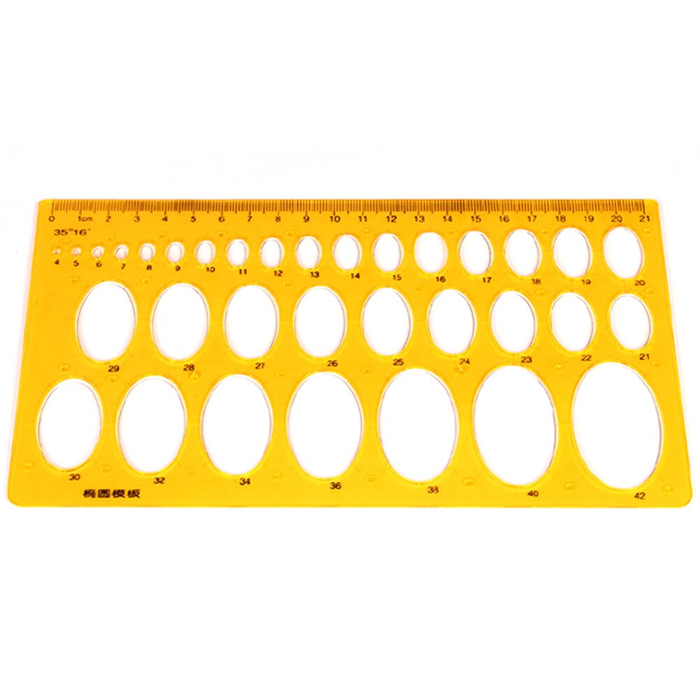 2 Pcs Stationery Plastic Oval Model Curve Student Drawing Tool Multipurpose Template Ruler Set Circle Durable