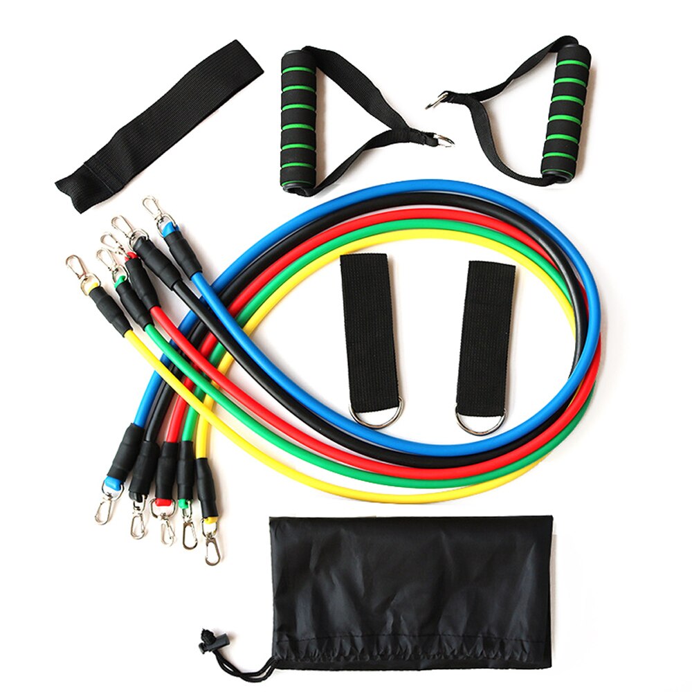 Fitness Puller 11 Delige Set Van Multi-Functionele Spier Yoga Training Touw Krachttraining Weerstand Riem Fitnessapparatuur: 11PCS