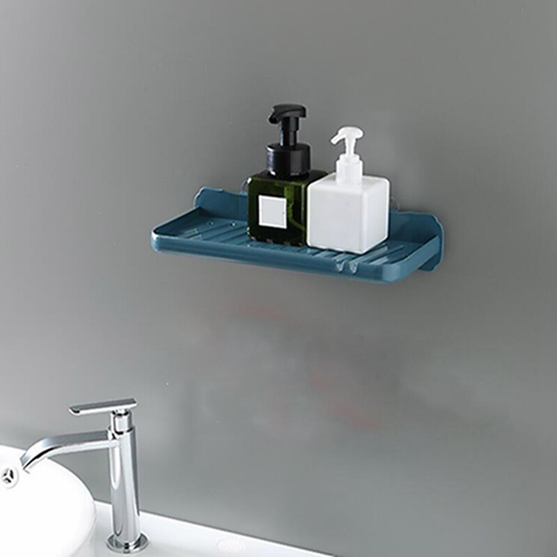 Wall-Mounted Soap Box Perforated Single-Layer Drain Soap Sponge Rack Kitchen And Bathroom Soap Rack
