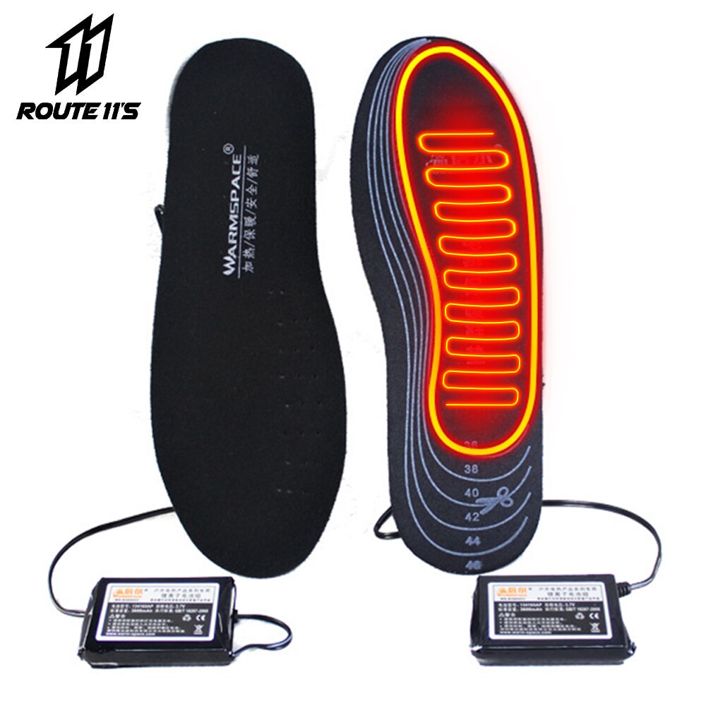 Botas para motocicleta, plantillas térmicas para mantener el calor, con pilas, para invierno, Moto, zapatos para motocicleta, plantillas de calefacción eléctrica Unisex
