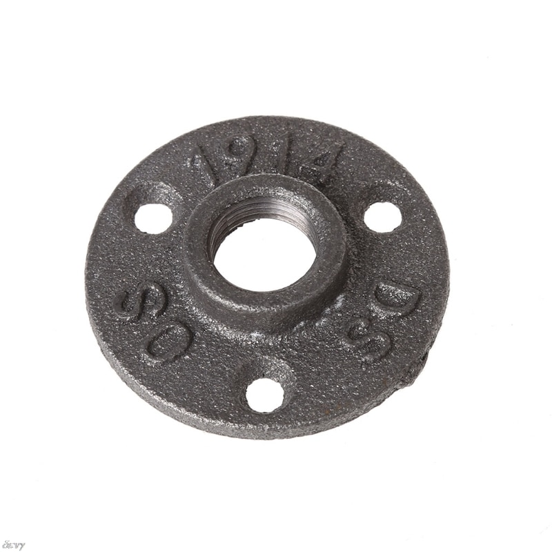 1pc 3/4" 1/2" Iron Pipe Fittings Wall Mount Floor Antique DN15 DN20 Flange Hardware Tool Cast Iron Flanges