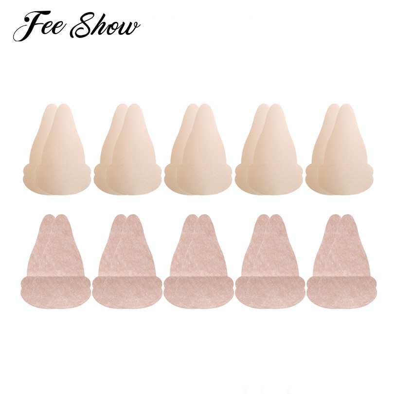 10 Paris Satin Waterdrop Shaped Disposable Adhesive Breast Lift Tape Invisible Boob Lift Sticker Breast Lifter Cover for Women