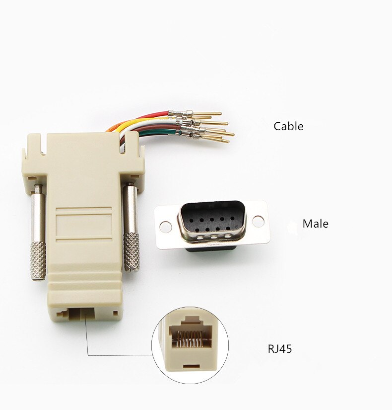 DB9 Female/Male To RJ45 Female/Male DB9 To RJ45 Adapter Connector Rs232 Modular Cab-9as-fdte To Rj45 Db9 for Computer