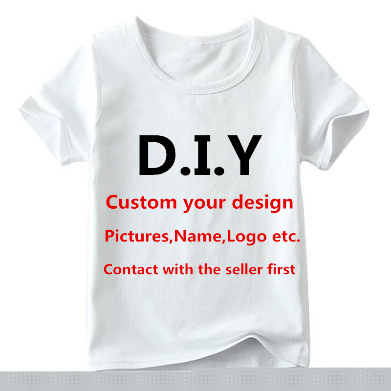 Bambini Twosides Su Misura Maglietta Personalizzata Doppio Lati T-Shirt Il Vostro Proprio Disegno T-Shirt Delle Ragazze Dei Ragazzi Dei Vestiti FAI DA TE di Contattare Noi in Primo Luogo