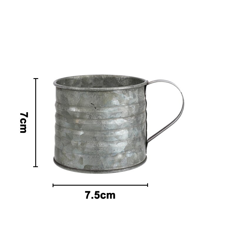 Retro järnhandtag kopp metall vintage smidesjärn mat frukt kaffekopp vattenkokare blomvas hink heminredning fotografi rekvisita: Textur handtag kopp