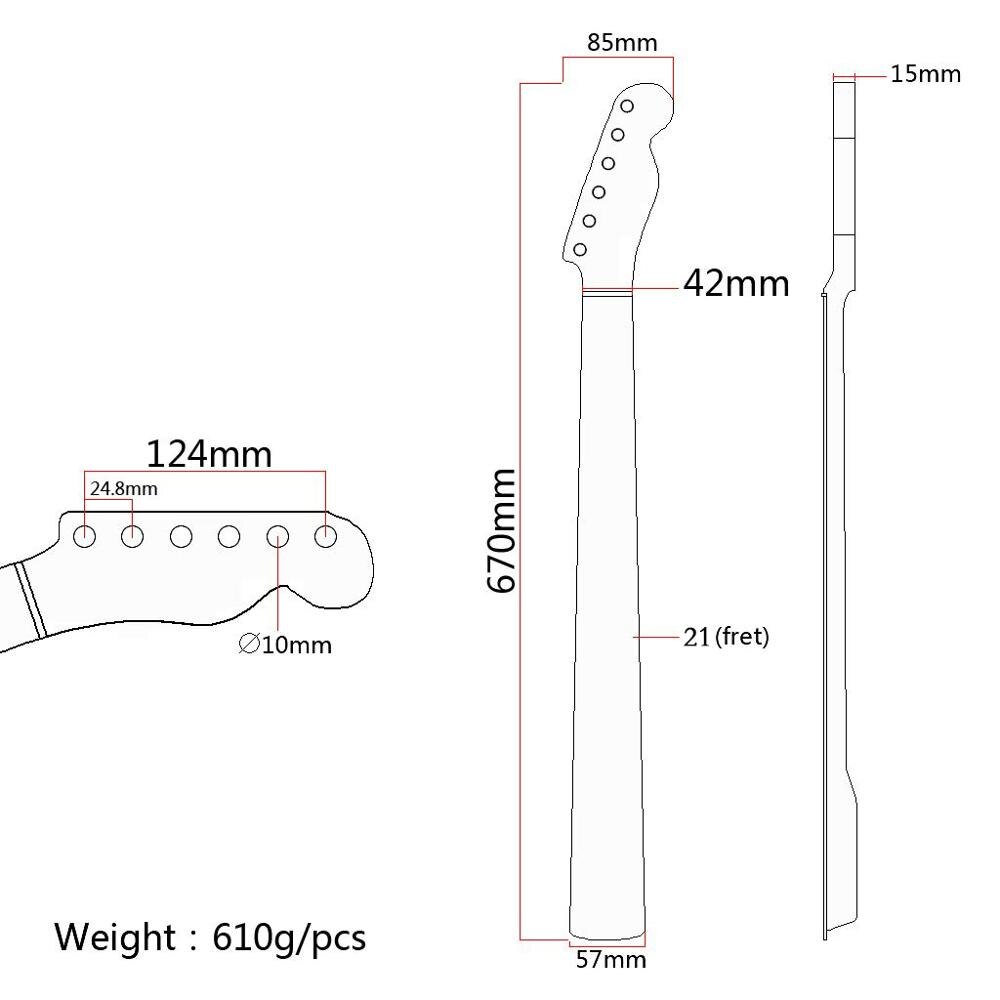Muspor 21 Fret Guitar Neck Maple Rosewood Fingerboard Inlay For Fender TL Electric Guitar Replacement Accessories