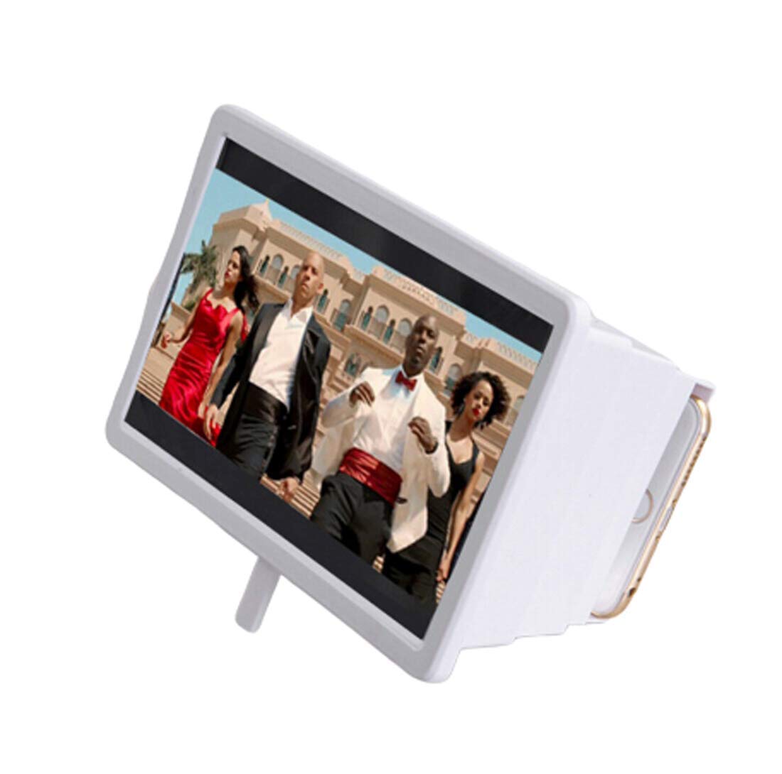 Universal bærbar 3d video forstør smartphone skærm forstørrelsesforstærker til huawei iphone samsung: Hvid
