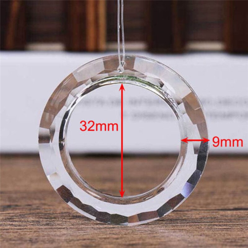 50mm cristal lumière anneau cercle remise cristal lumière anneau lustre verre cristaux lampe prismes pièces gouttes pendentif anneau