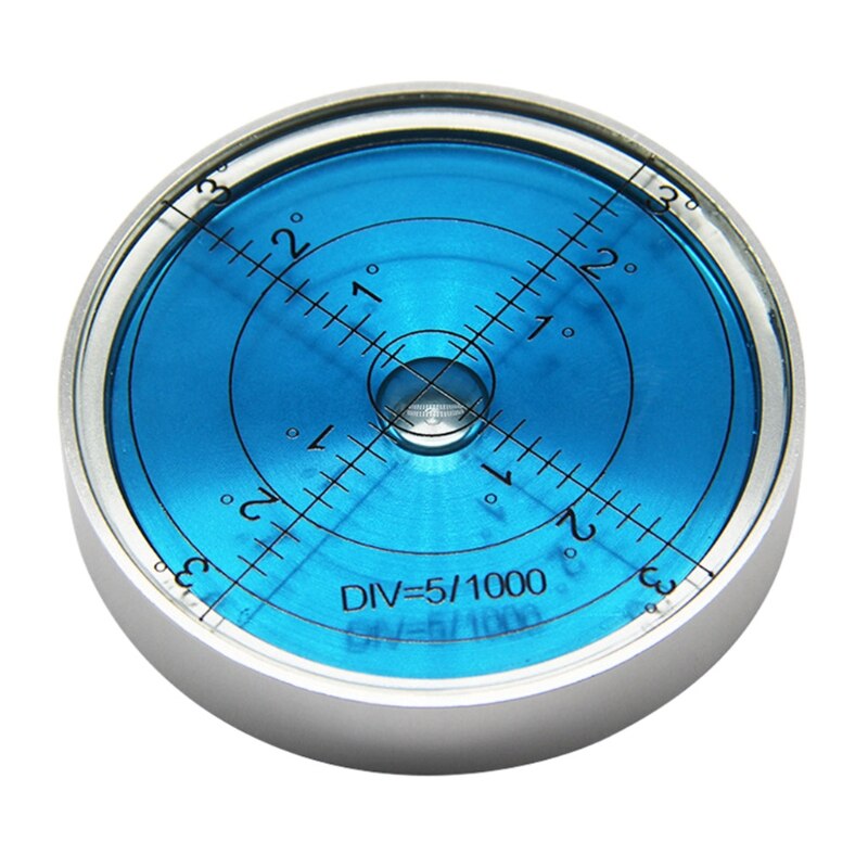 60mm/2.36" Bullseye Level Aluminium Case Round Bubble Level Precision Round Bullseye Bubble Level Bullseye Spirit Bubble: Silver blue