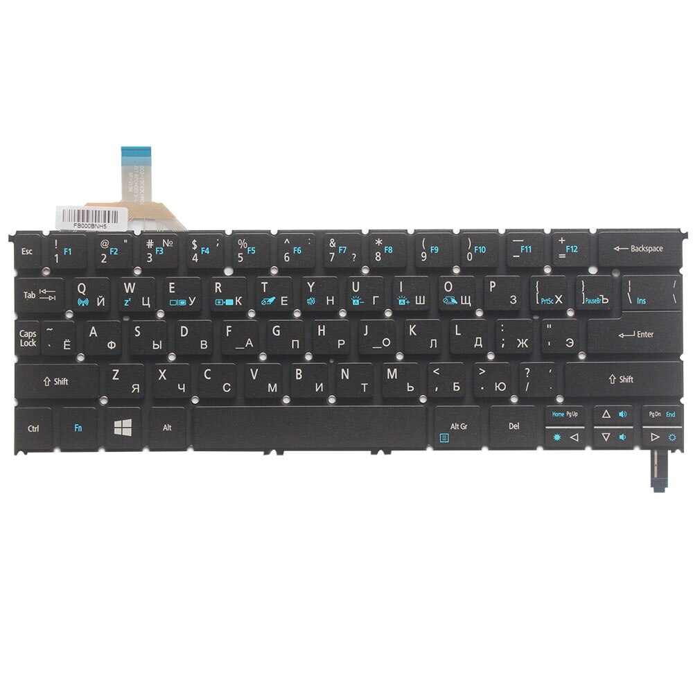 Ruso/RU teclado del ordenador portátil para Acer Aspire S7 S7-391 S7-392 MS2364. Teclado con iluminación de fondo