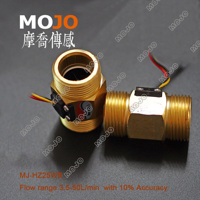 MJ-HZ25WB G1 "precisión 10% 4-45L/min agua diesel latón DN25 efecto Hall turbina sensor medidor caudalímetro turbina