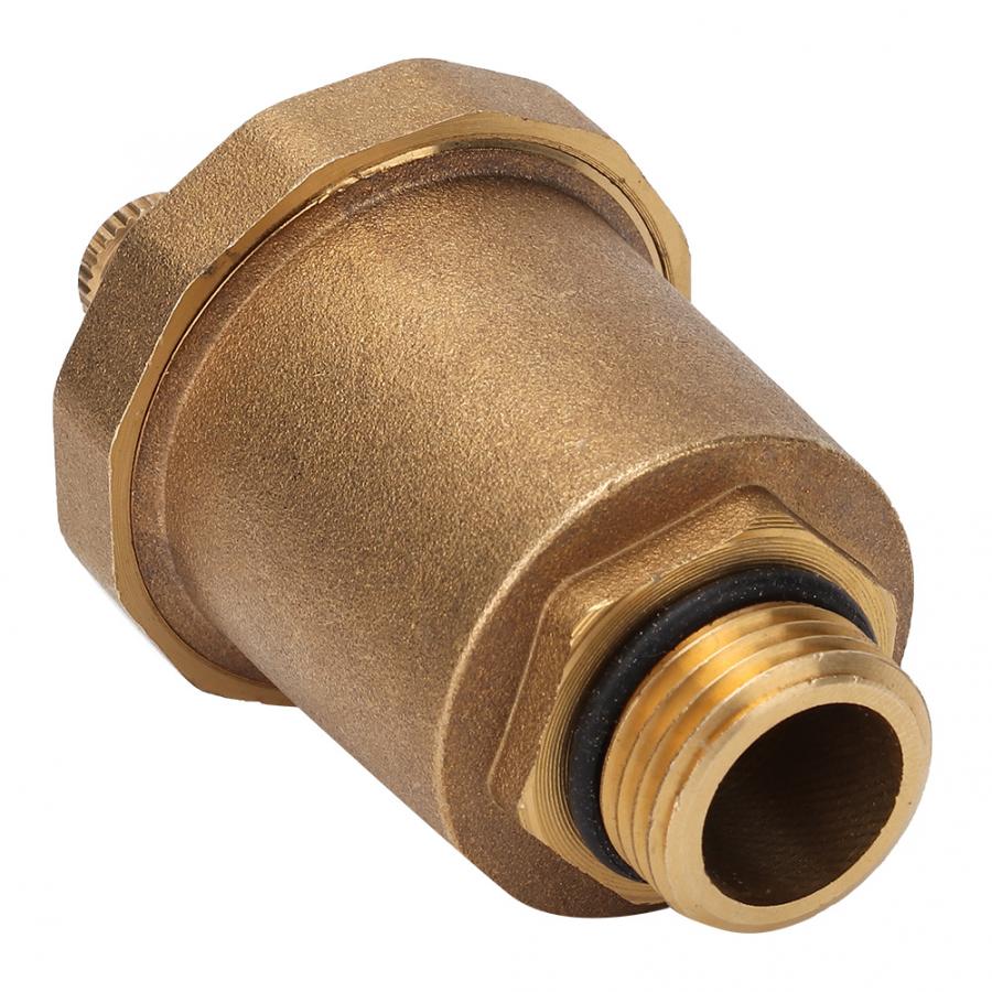 Brass Automatic One Way Air Vent Valve G1/2" Male Thread Air Vent Exhaust Valve Electric Magnetic Valve