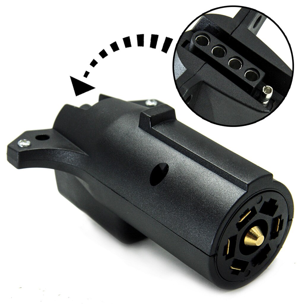 Blade 7 Way to 5 Way Trailer Boat Light Adapter Plug Connector Weather Proof