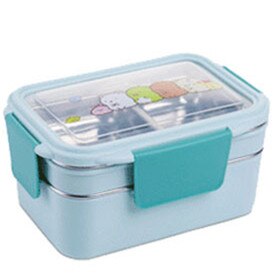 Lunch Box for Kid Stainless Steel Double Layer Food Container Portable for Kids Kids Picnic School Bento Box Bento for Lunch: Blue 1 piece