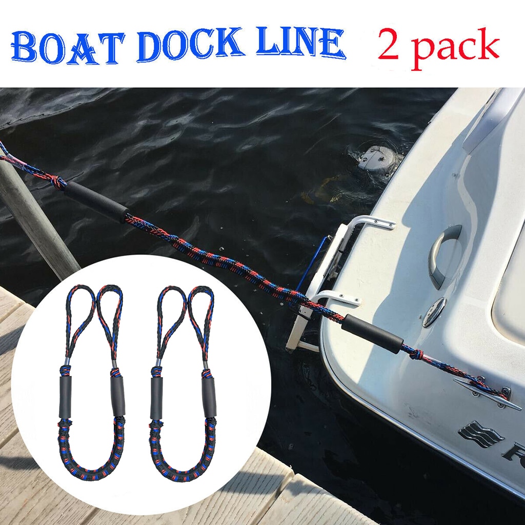 2 stk 122cm kajak tilbehør marine fortøjning reb båd bungee dock line anker reb bungee cord dock line båd tilbehør