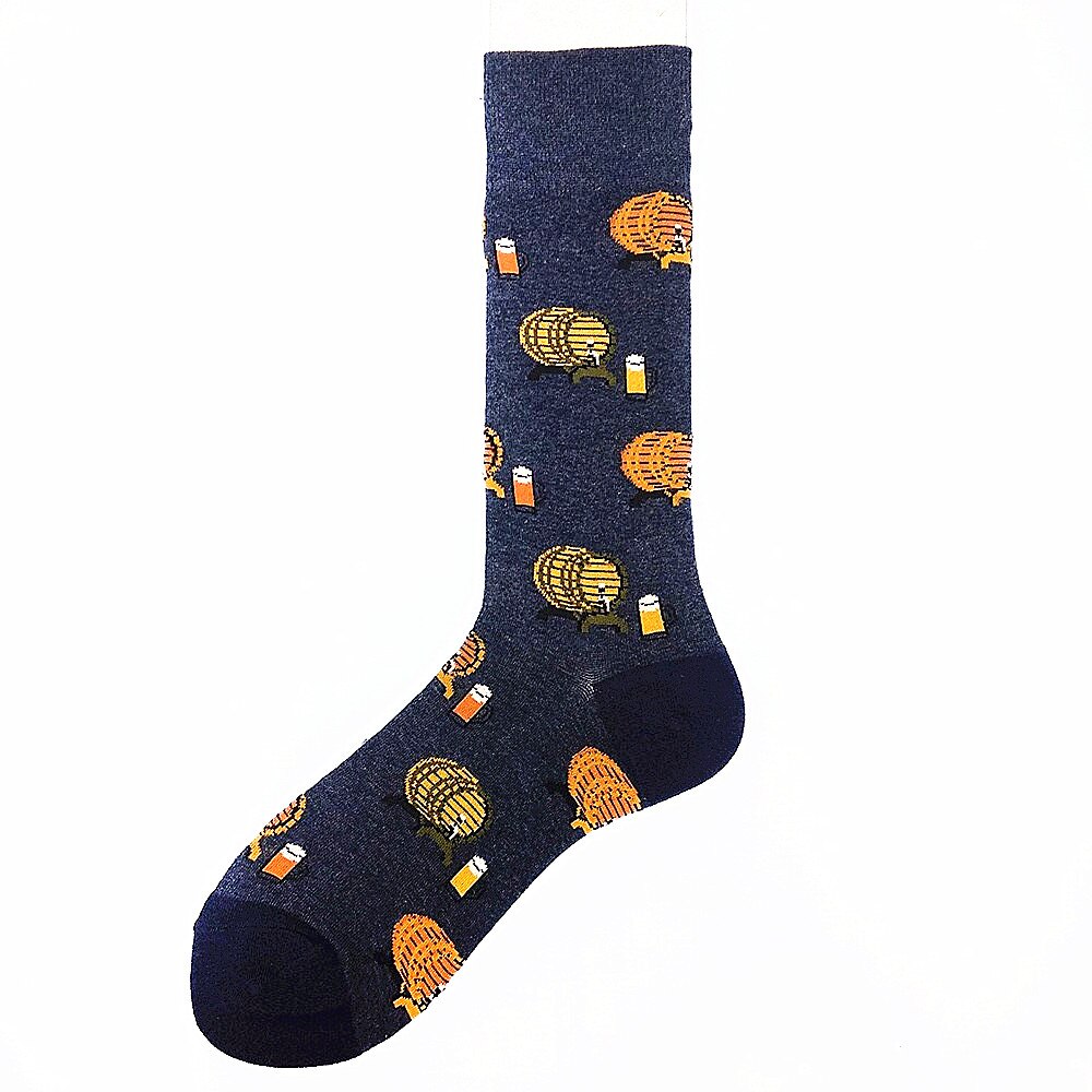 Ananas Burger Bier Mode Trend Element Mannen Kousen Skateboard Sokken: zwart rood