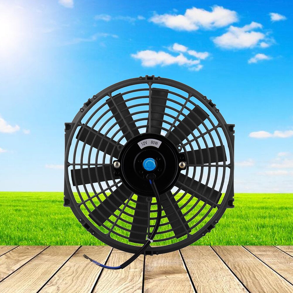 High Performance Black Electric Radiator Cooling Fan Engine Refitted Cooling Exhaust Fan (Black)