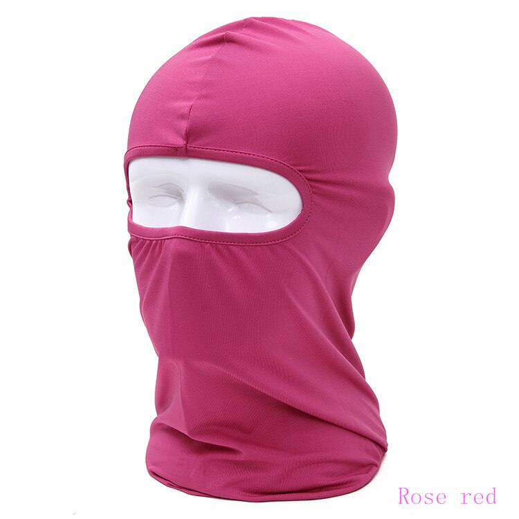 Mask Lycra soft Equipment Hat Outdoor Riding Motorcycle Windproof Mask Sunscreen Dustproof CS Masked Headgear: RoseRed