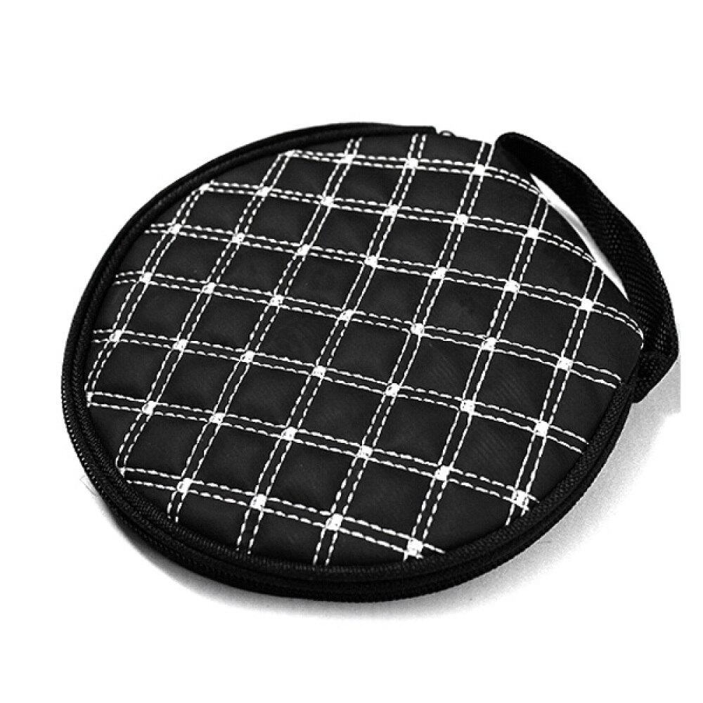 Portable Round Zippered Car/Home 20 CD DVD VCD Disc Holder Wallet Storage Bag Case Organizer: Black White