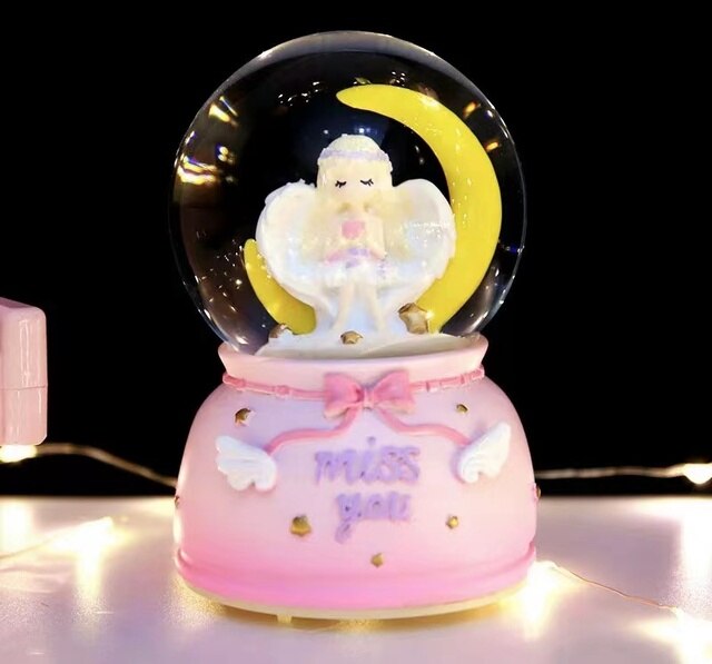 Neue kristall ball kinder musik box musik box feder senden mädchen freundin valentinstag: Dark Grau
