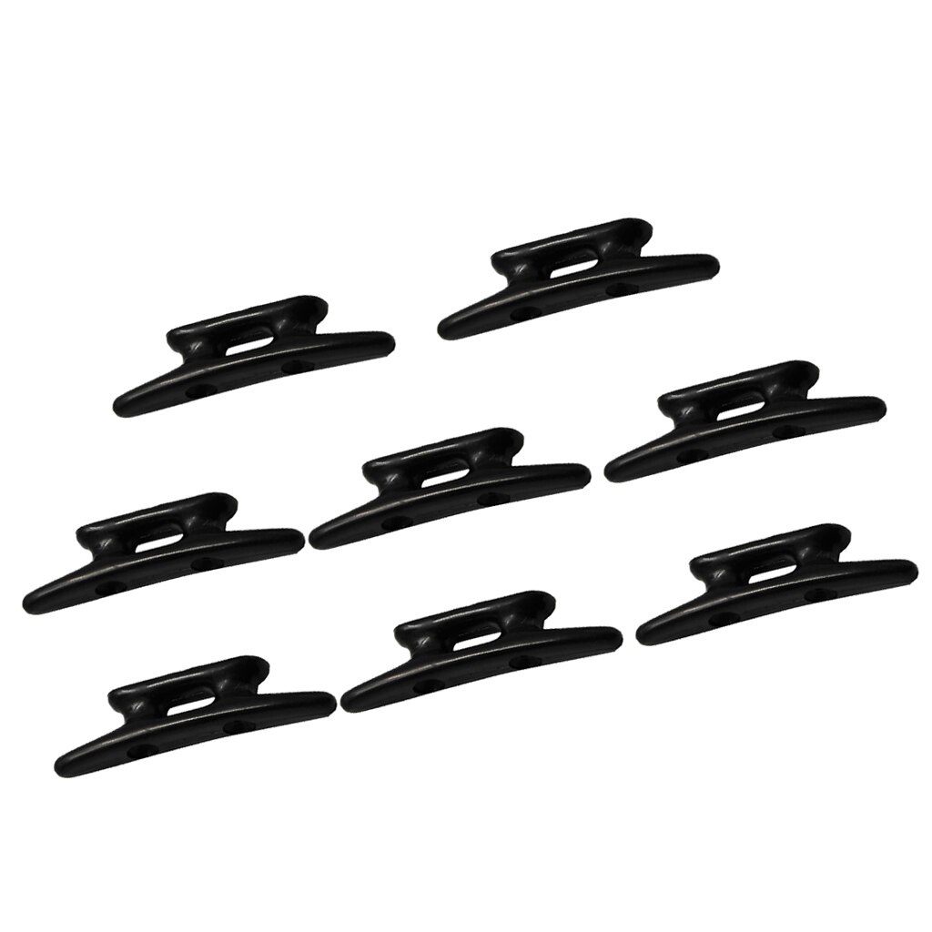 Paquete de 8 tacos de nailon para muelle de 3 pulgadas con 2 agujeros, piezas negras de barco de nailon de alto impacto, perfectas para muelles de barco o decoración marítima