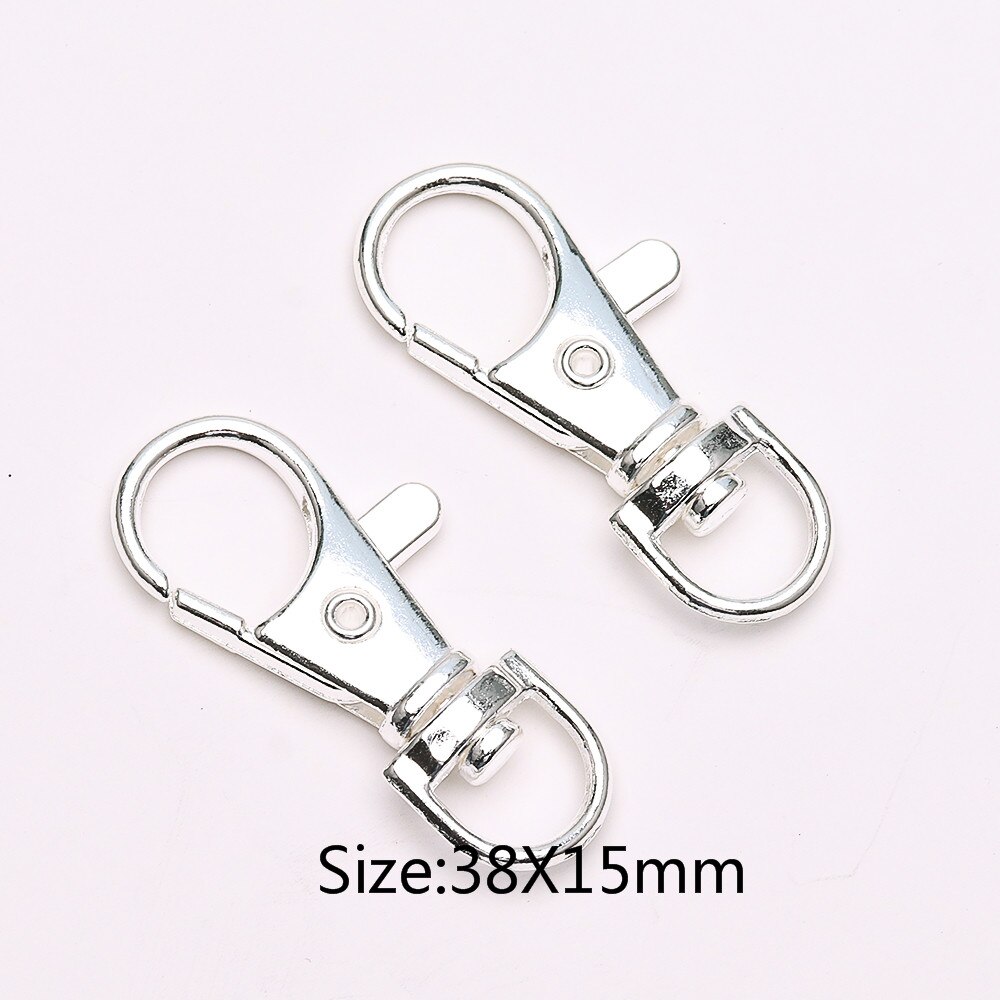 10Pcs Kleur Verf Bakken Sleutelhangers Sleutelhanger Sleutelhanger Voorjaar Gesp 8 Woord Gesp Garnalen Gesp Zak Gesp Sieraden accessoires: Silver