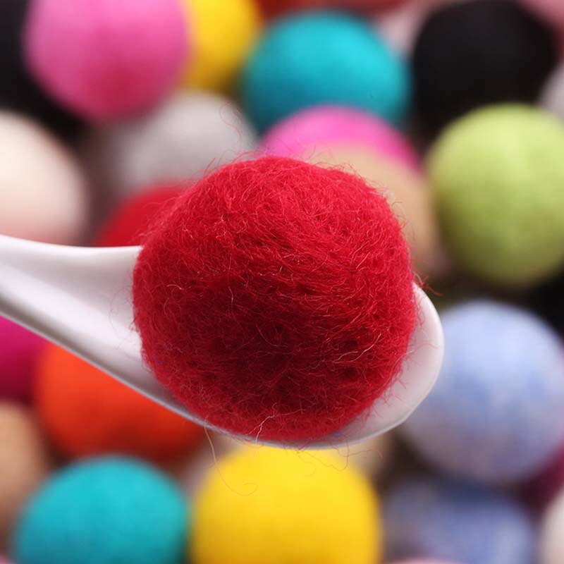 10pcs/lot Wool Felt Balls Round Wool Felt Balls DIY Home Decoration Mixed Color 20MM Pom Poms Ball Felt: color  15