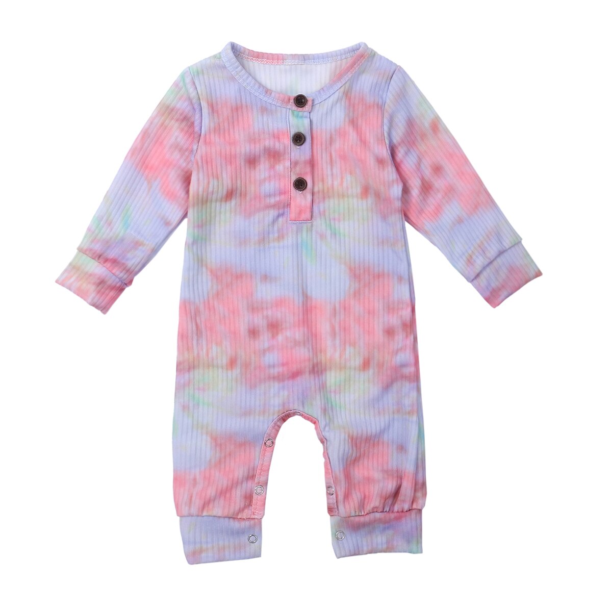 Catherine infantile bébé garçon fille cravate colorant à volants à manches longues barboteuse body combinaison une pièce tenues vêtements: B / 18M