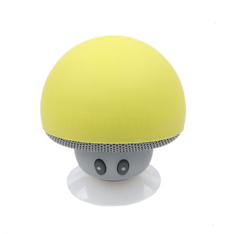 Mini mushroom speaker MP3 player cute cartoon cucktion cap audio outdoor portable peaker wireless bluetooth: Yellow