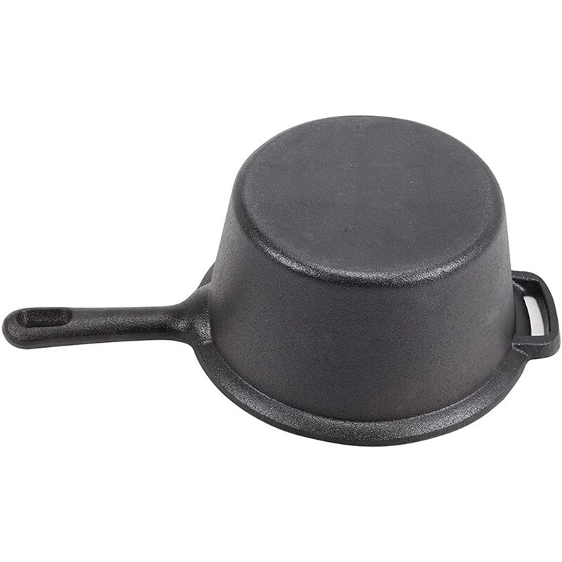 Practical Cast Iron Saucepan, Non-Stick Pan With Lid Cast Iron Deep Pan, Suitable For Induction, Electric And Gas Hobs
