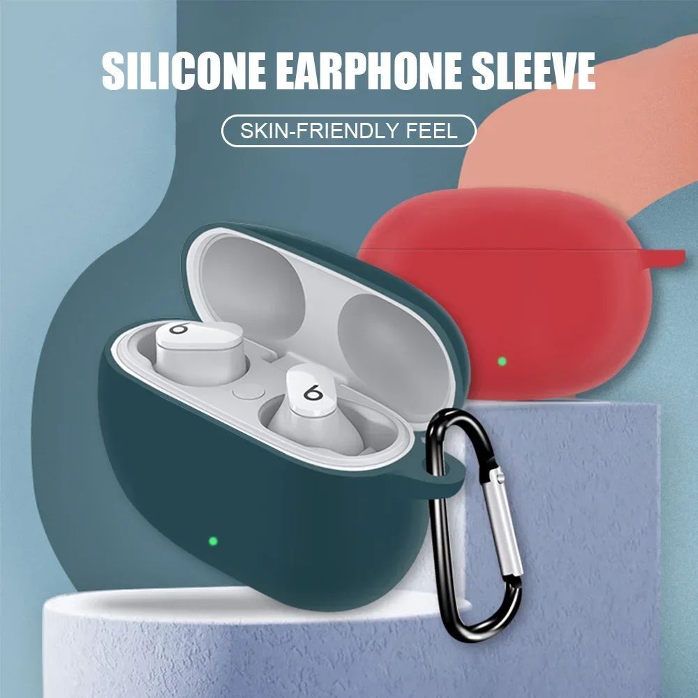 For Beats Studio Buds Case Soft Silicone Case for APPLE Beats Studio Buds Case Cover Waterproof Protective Funda With Kaychain