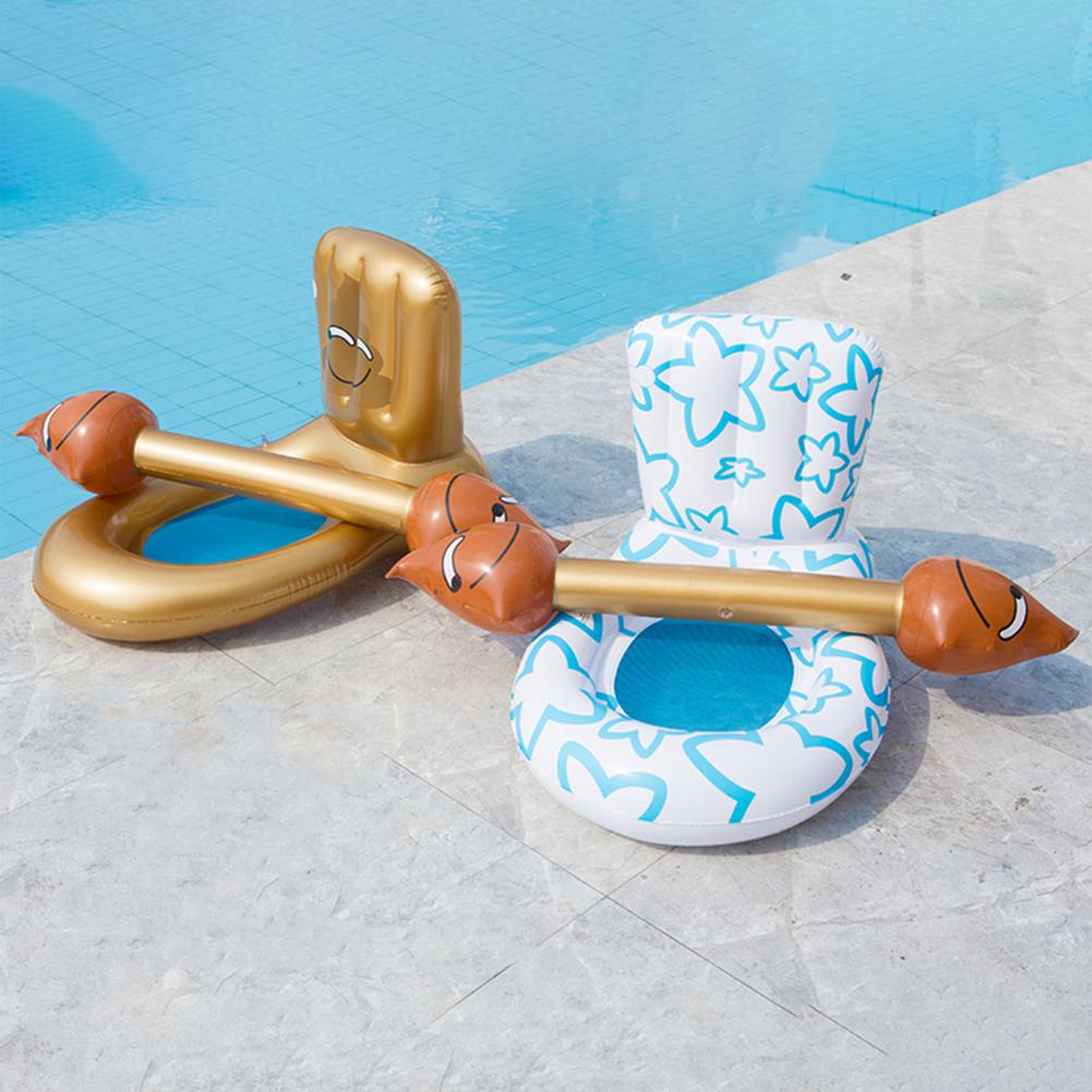 Aufblasbare, schwimmende, toilettenförmige, attraktive, stabile pvc-wassersport-liegematte für erwachsene mit wiederverwendbarer rückenlehne für den pool