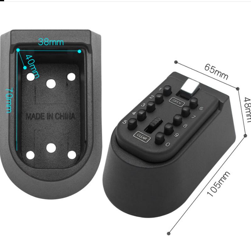 Wall Mounted Outdoor Key Storage Lock Box 10 Digit Push-Button Combination Password Key Safe Box Resettable Code Key Holder NEW