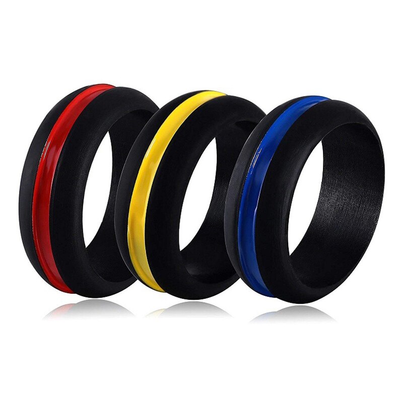 3Pcs Rubber Siliconen Vinger Ring Flexibele Hypoallergeen Wedding Engagement Ring Creatieve Eenvoudige Mode Paar Accessoires: 9 / B1