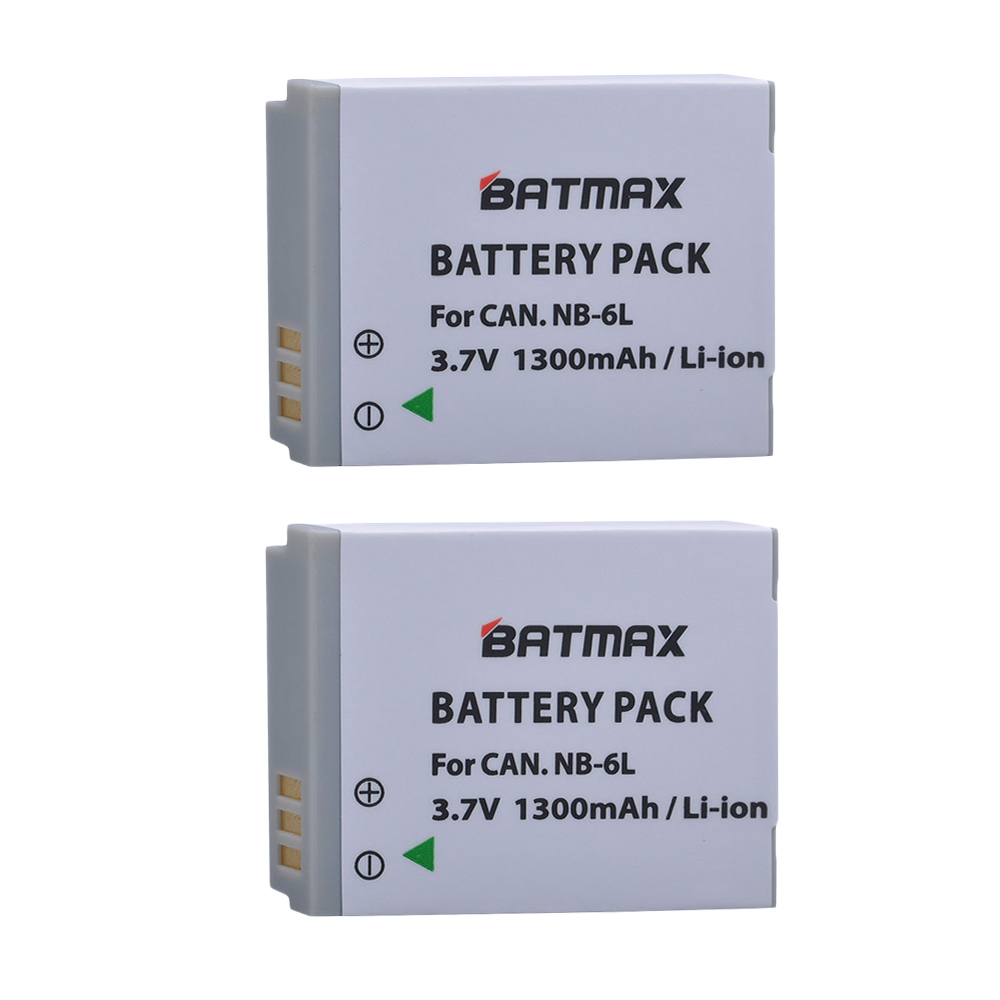 2Pcs NB-6LH NB-6L Battery + Charger Type C Port for Canon PowerShot D10 D20 D30 S95 SX260 SX280 SX540 SX700 SX710 HS Camera: 2Pcs