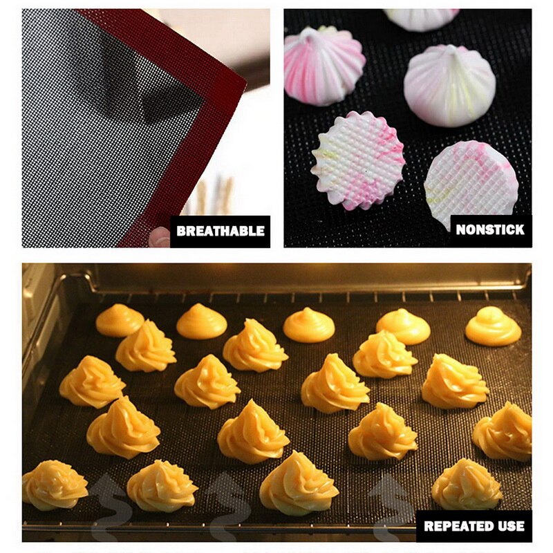 Non Stick Silicone Baking Mat Multi-size Baking Oven Sheet Liner Baking Pastry Tool Rolling Dough Mat Large Size For Cake Macaro