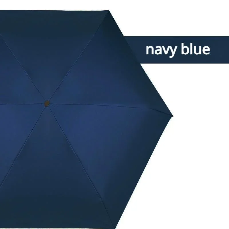 Anti-UV-Super-Mini-Tasche, kompakter Sonnenschirm, faltbar, regenfest, winddicht, Reise-Mini-Regenschirm: Marine Blau