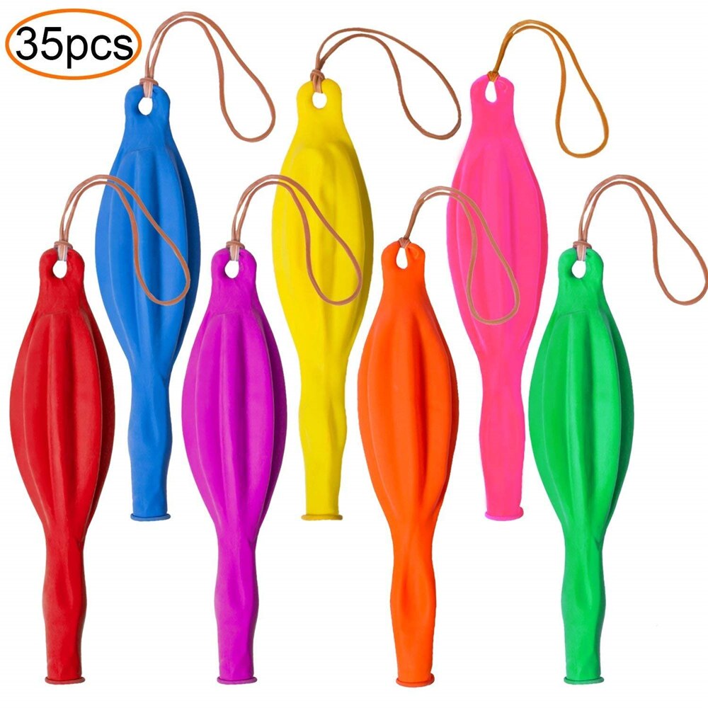 Balloons Physical Exercise Punching Ball Children's Toys Kids With Rubber Band Handle 35 Pcs/Set