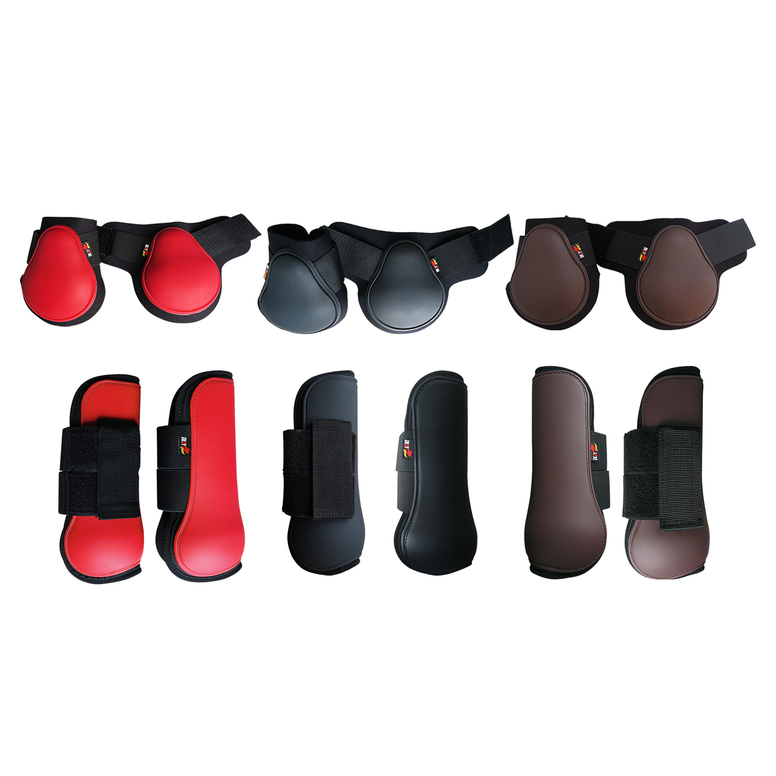 1 Pair Horse Support Boots, PU Secure Leg Protection Horse Tendon Boots Neoprene Soft Liner Equestrian Equipment