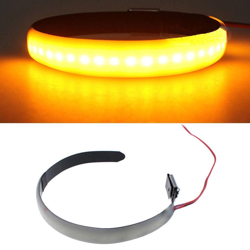 Treyues-tira de luces LED intermitente para motocicleta, luz de señal de giro para moto todoterreno, ATV, Universal, cc 12V, ámbar, 1 ud.