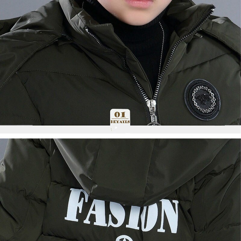 Jongens Winterjassen Dikke Warme Uitloper Katoen Jassen Verlengen Hooded Parka Van Tieners Jongens Winter Kleding Warm Uitloper Overjas